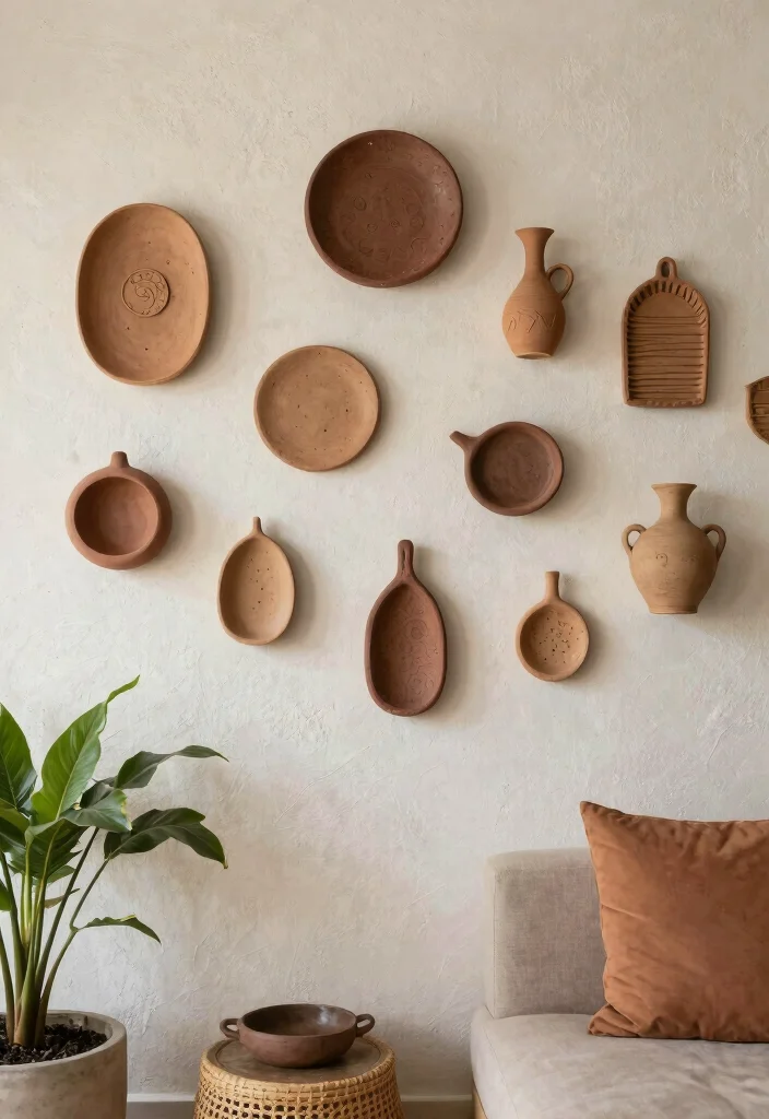 16 African Wall Art Ideas With Cultural Beauty - 11. Handcrafted Clay Art 1