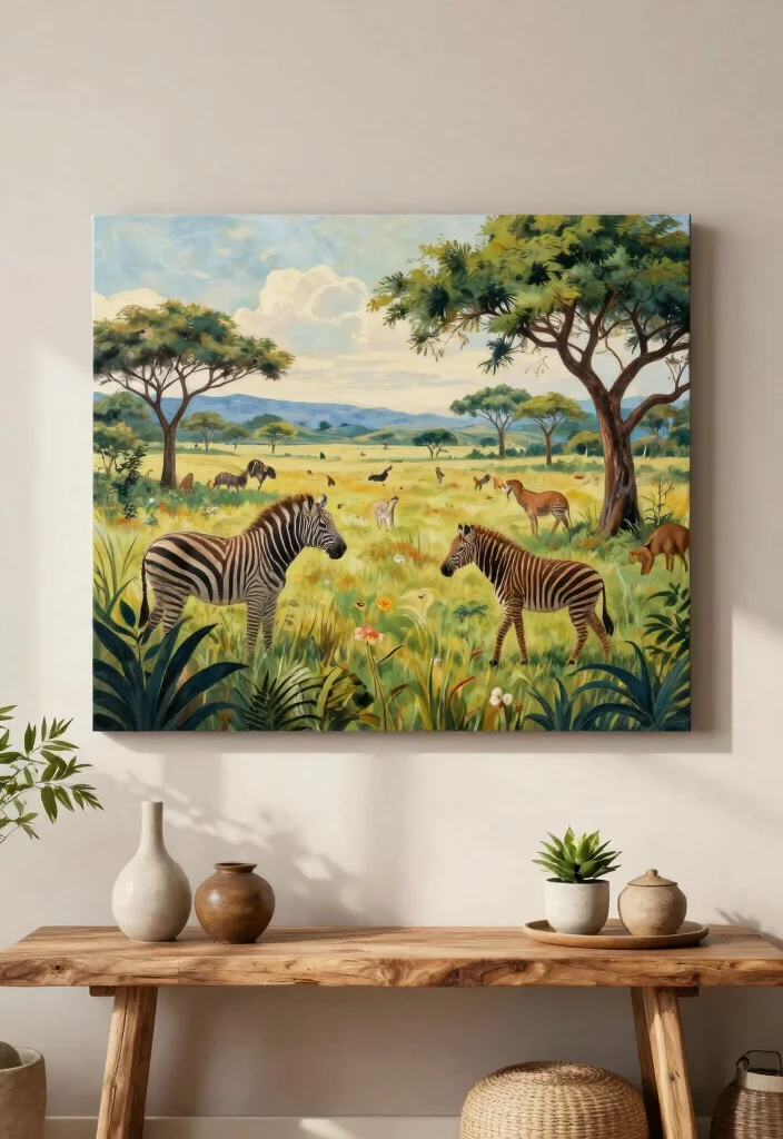 16 African Wall Art Ideas With Cultural Beauty - 16. Nature-Inspired Art 1