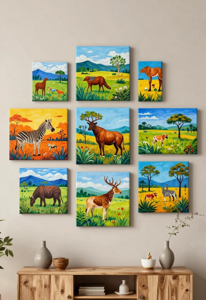 16 African Wall Art Ideas With Cultural Beauty - 4. Painted Canvas Art 1