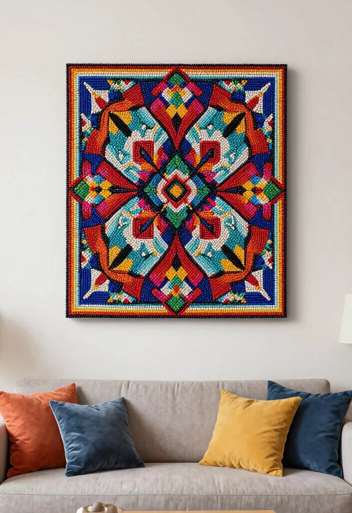 16 African Wall Art Ideas With Cultural Beauty - 5. Beaded Wall Art 1
