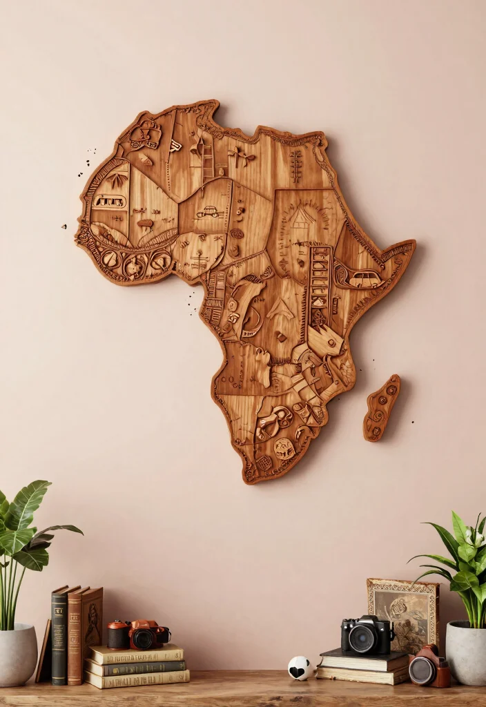 16 African Wall Art Ideas With Cultural Beauty - 6. African Map Art 1