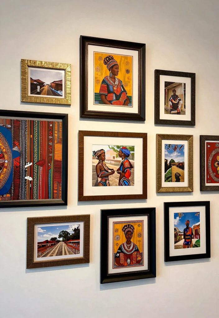 16 African Wall Art Ideas With Cultural Beauty - 7. Ethnic Prints in Frames 1