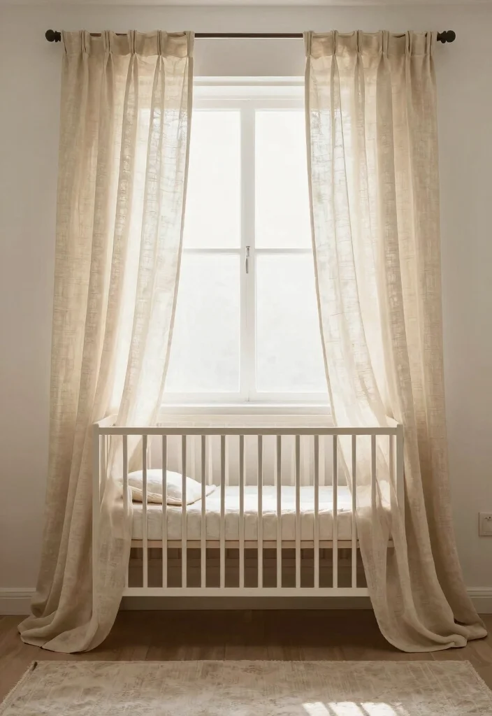 16 Baby Room Curtains Ideas That Feel Soft & Dreamy - 16. Light-Filtering Linen 1