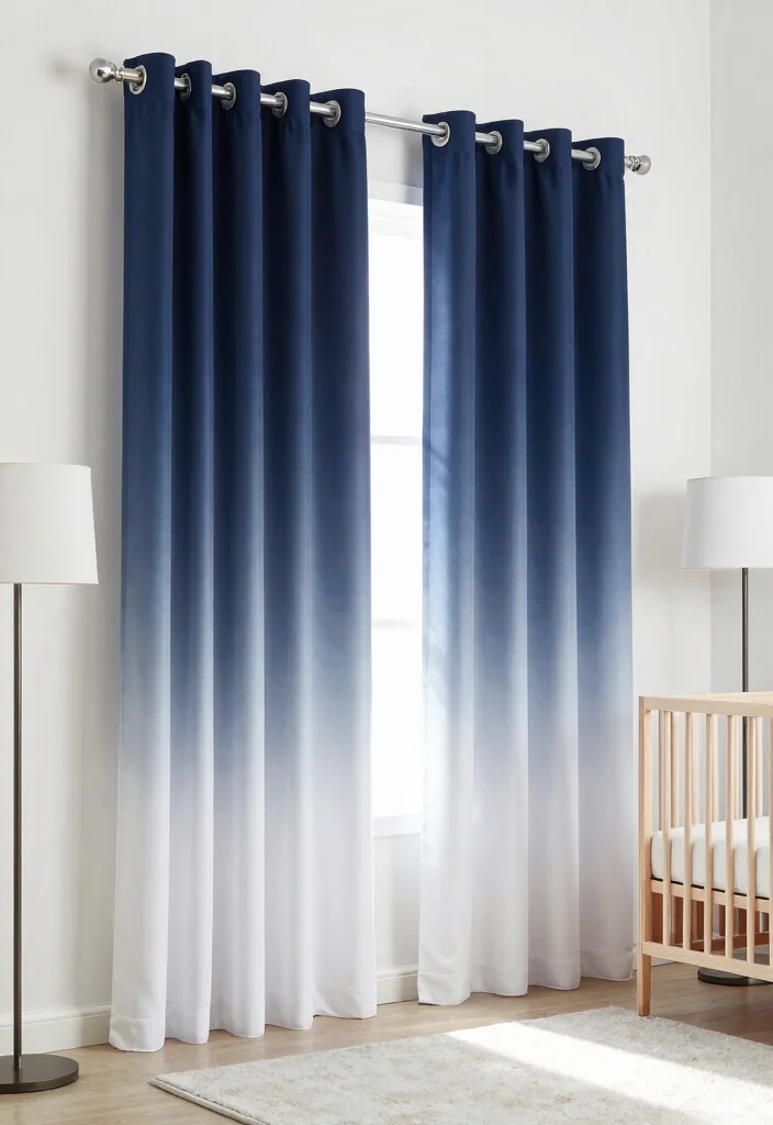 16 Baby Room Curtains Ideas That Feel Soft & Dreamy - 9. Elegant Ombre 1