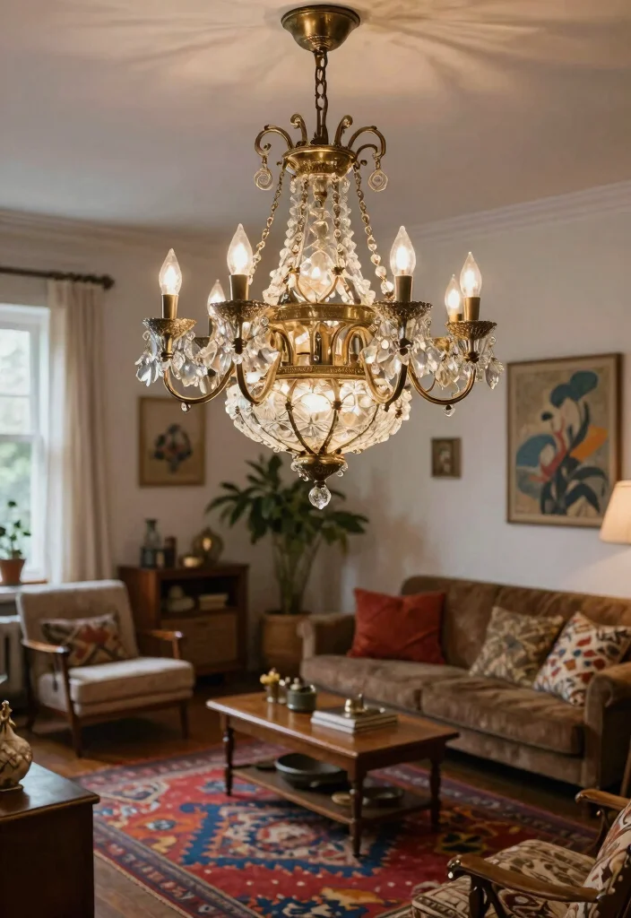 16 Candle Style Chandelier Ideas With Classic Glow - 16. Vintage Repurposed Charm 1