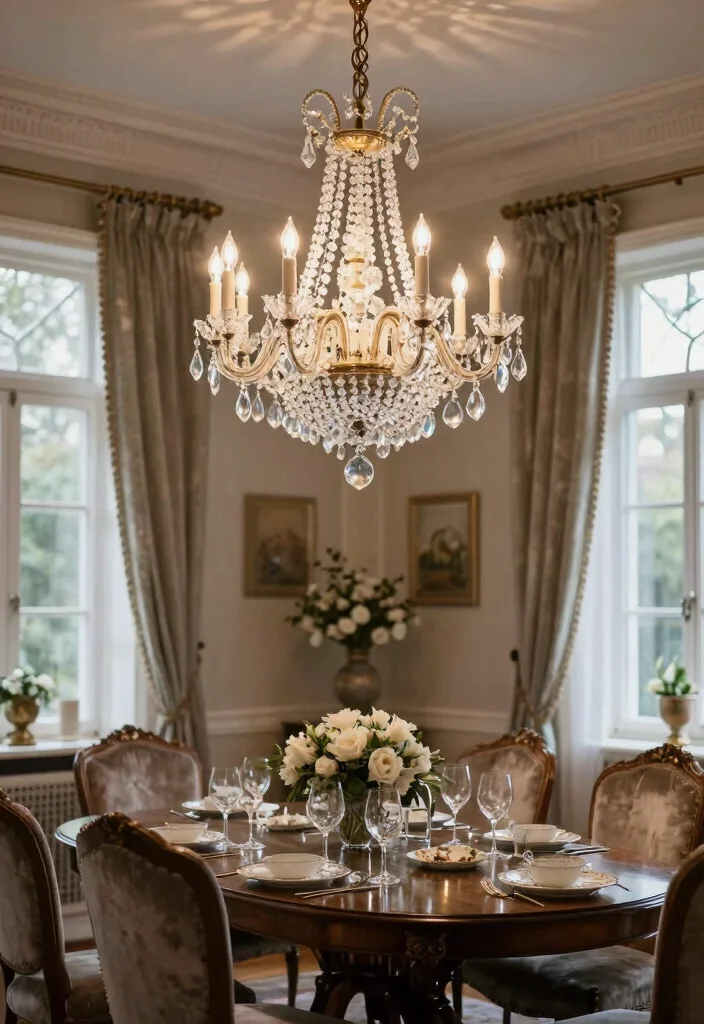 16 Candle Style Chandelier Ideas With Classic Glow - 2. Vintage Crystal Accents 1