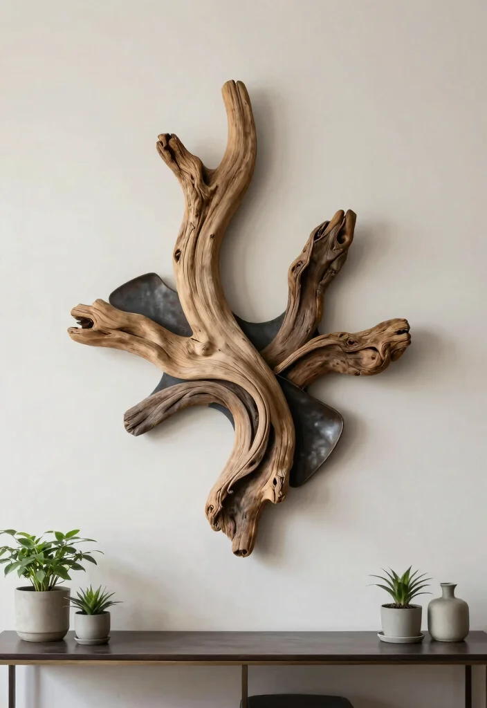 16 Organic Modern Wall Decor Ideas With Earthy Elegance - 13. Earthy Sculptural Wall Art 1