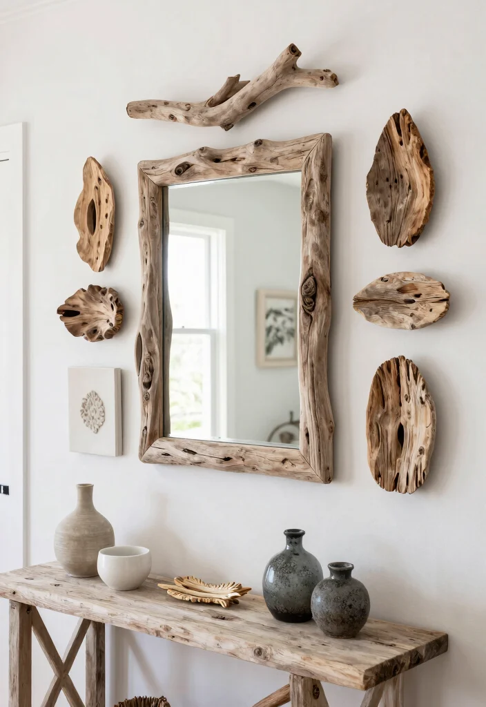16 Organic Modern Wall Decor Ideas With Earthy Elegance - 14. Driftwood Accents 1