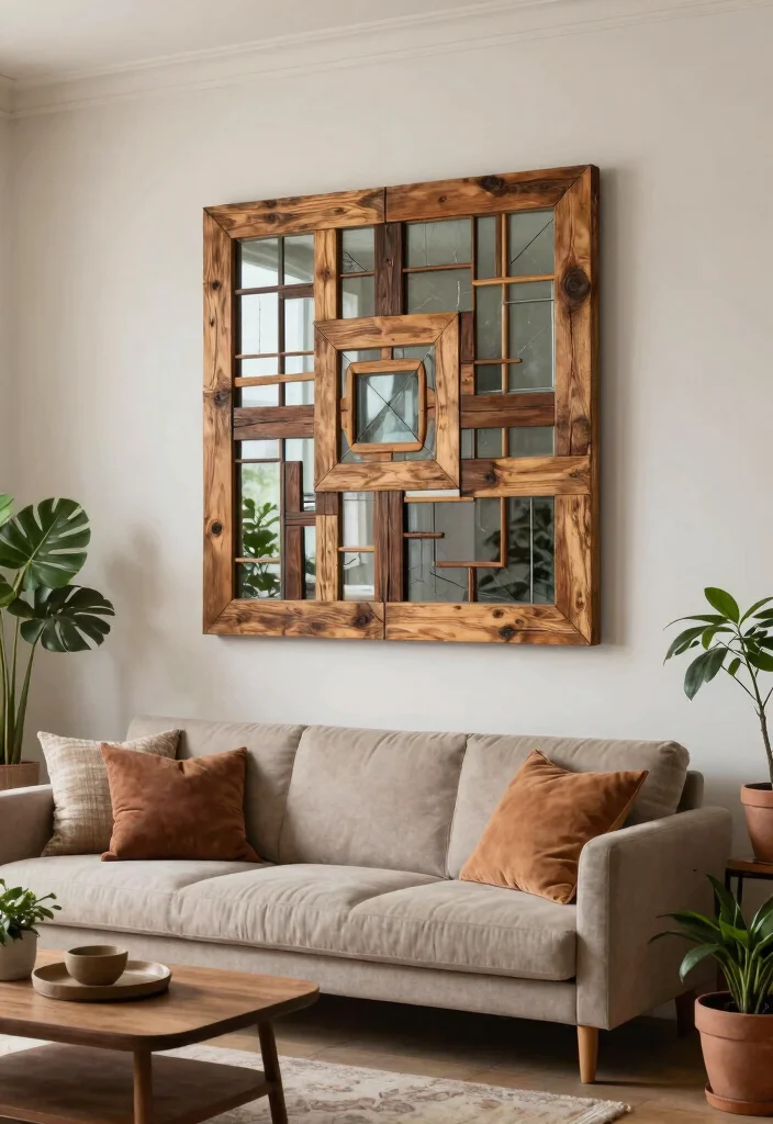 16 Organic Modern Wall Decor Ideas With Earthy Elegance - 16. Upcycled Wall Art 1