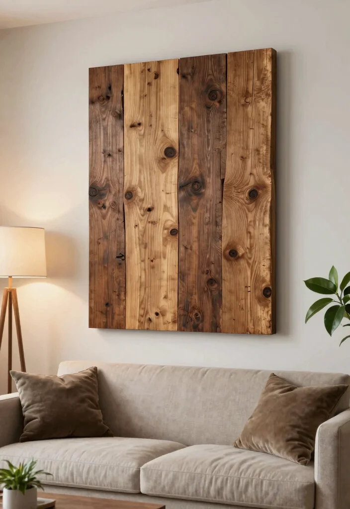 16 Organic Modern Wall Decor Ideas With Earthy Elegance - 3. Rustic Wood Wall Art 1