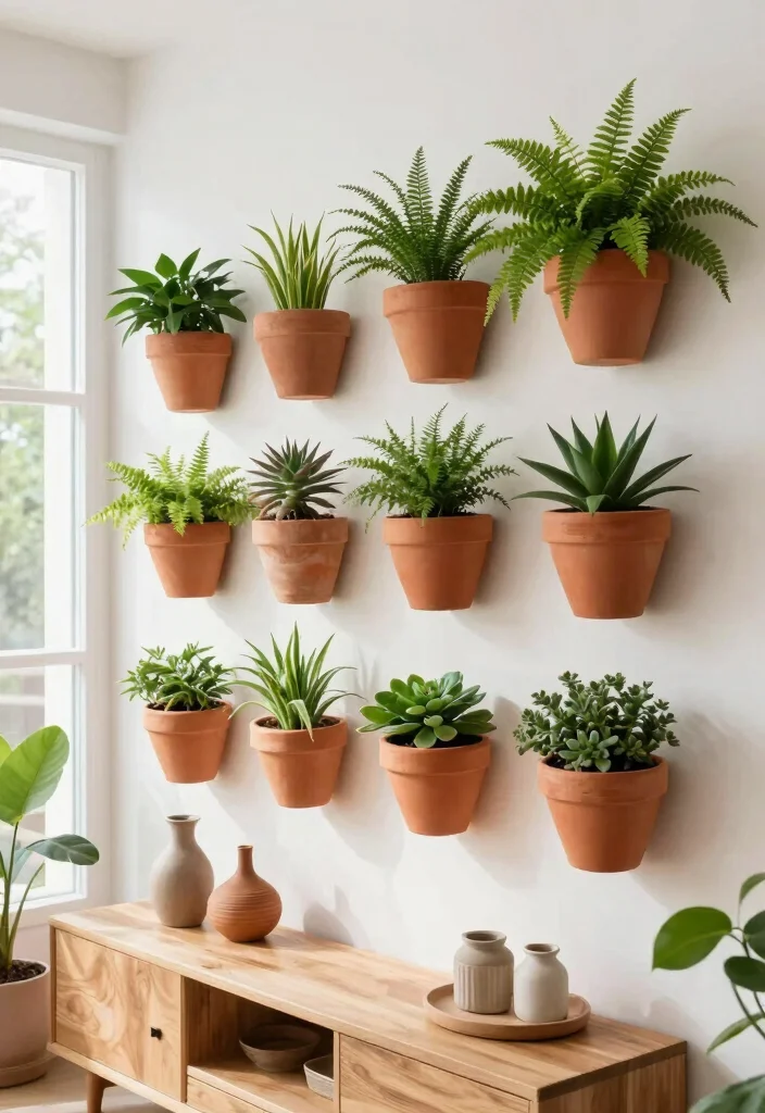 16 Organic Modern Wall Decor Ideas With Earthy Elegance - 4. Terracotta Wall Planters 1