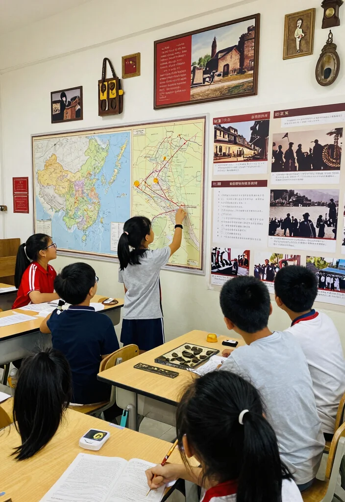 17 Classroom Wall Art Ideas That Inspire Students Daily - 11. Artifacts of History 1