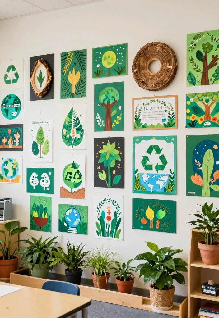 17 Classroom Wall Art Ideas That Inspire Students Daily - 15. Eco-Friendly and Nature-Themed Art 1