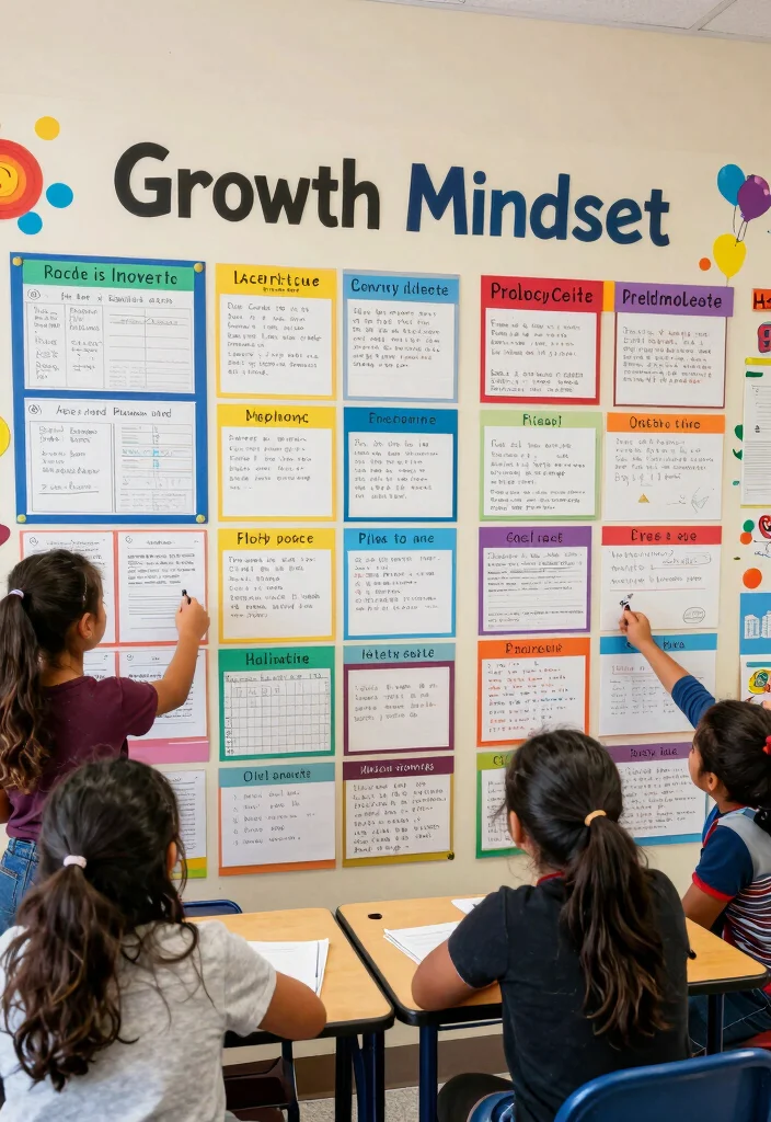 17 Classroom Wall Art Ideas That Inspire Students Daily - 7. Growth Mindset Wall 1