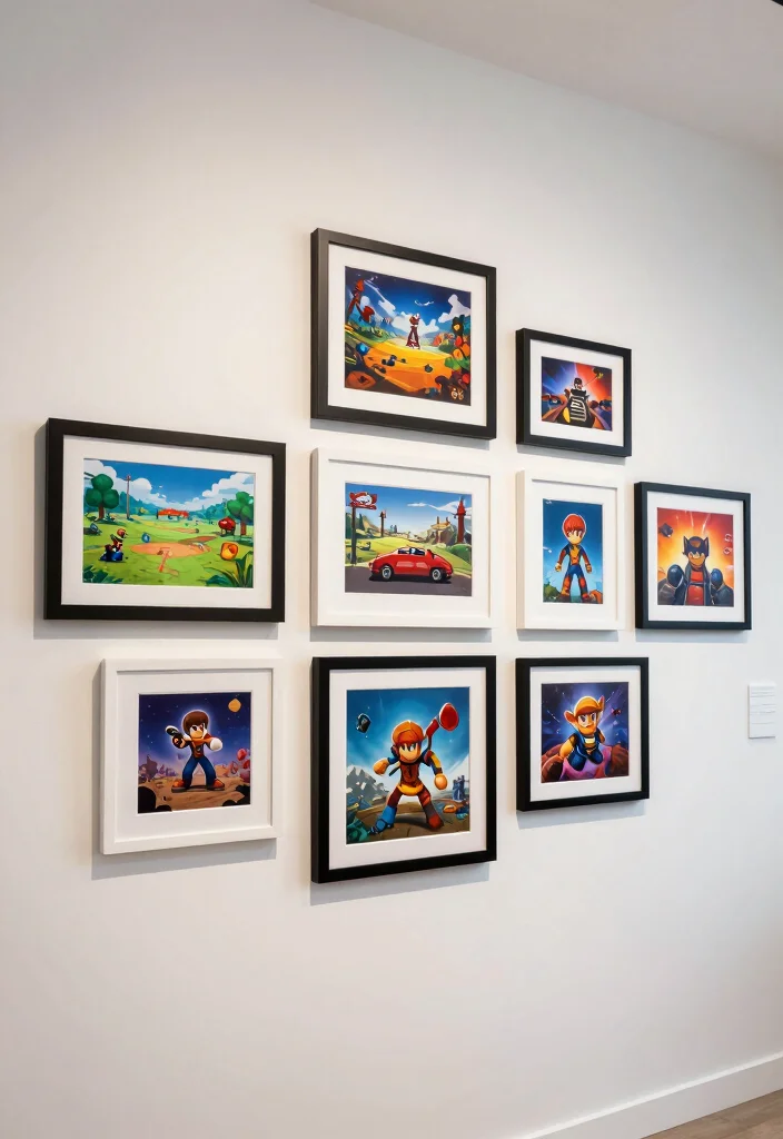 17 Gamer Wall Art Ideas With Epic Setup Vibes - 1. Minimalist Framed Prints 1