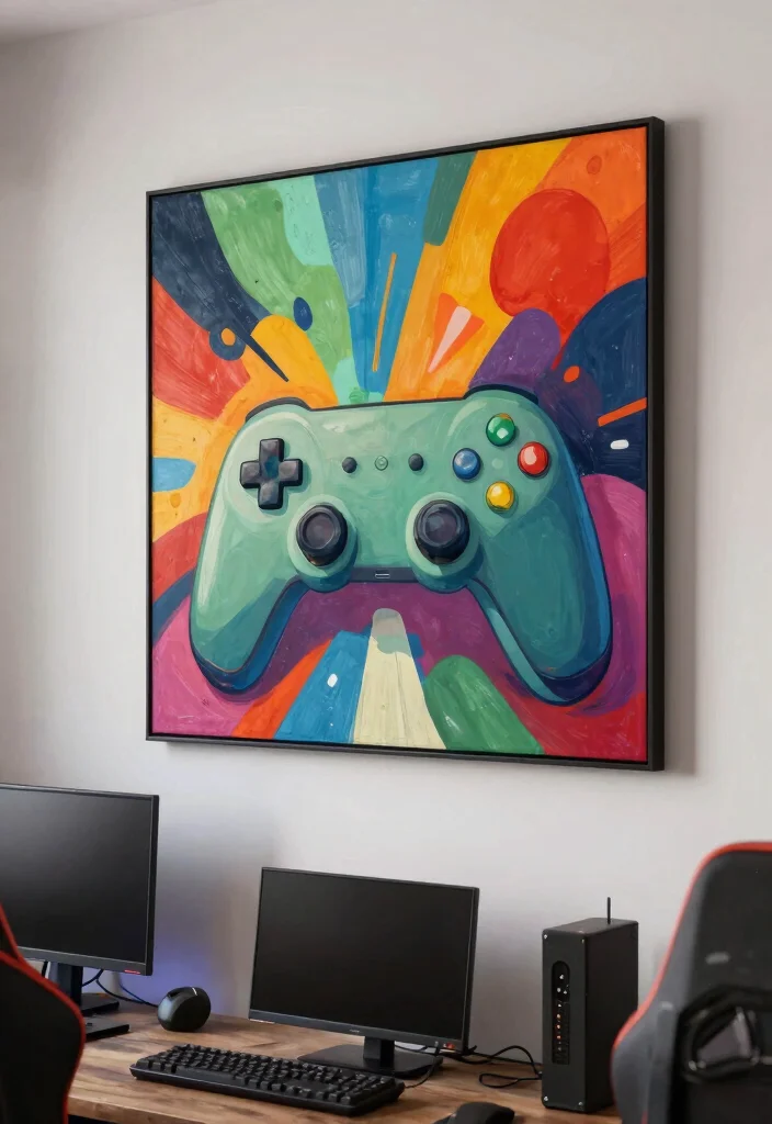 17 Gamer Wall Art Ideas With Epic Setup Vibes - 14. Art Inspired by Game Mechanics 1