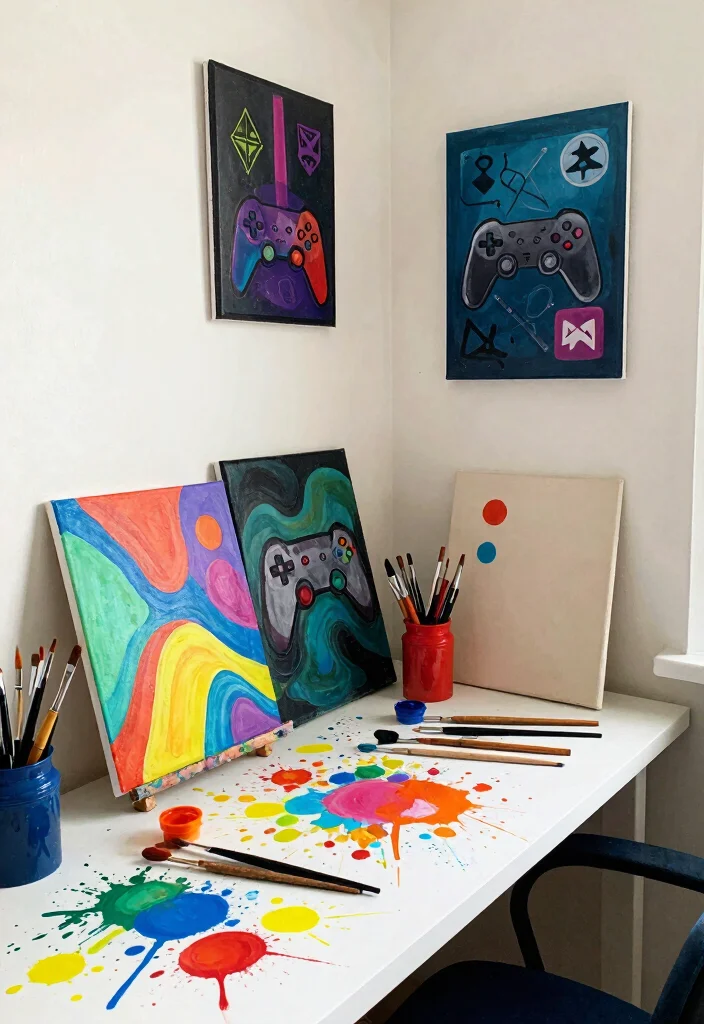 17 Gamer Wall Art Ideas With Epic Setup Vibes - 2. DIY Canvas Art 1