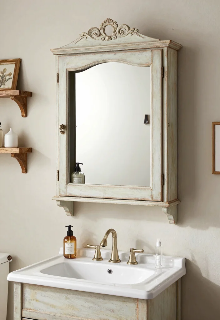 17 Light Mirror Bathroom Ideas With Modern Shine - 4. Vintage-Style Mirrored Medicine Cabinets 1
