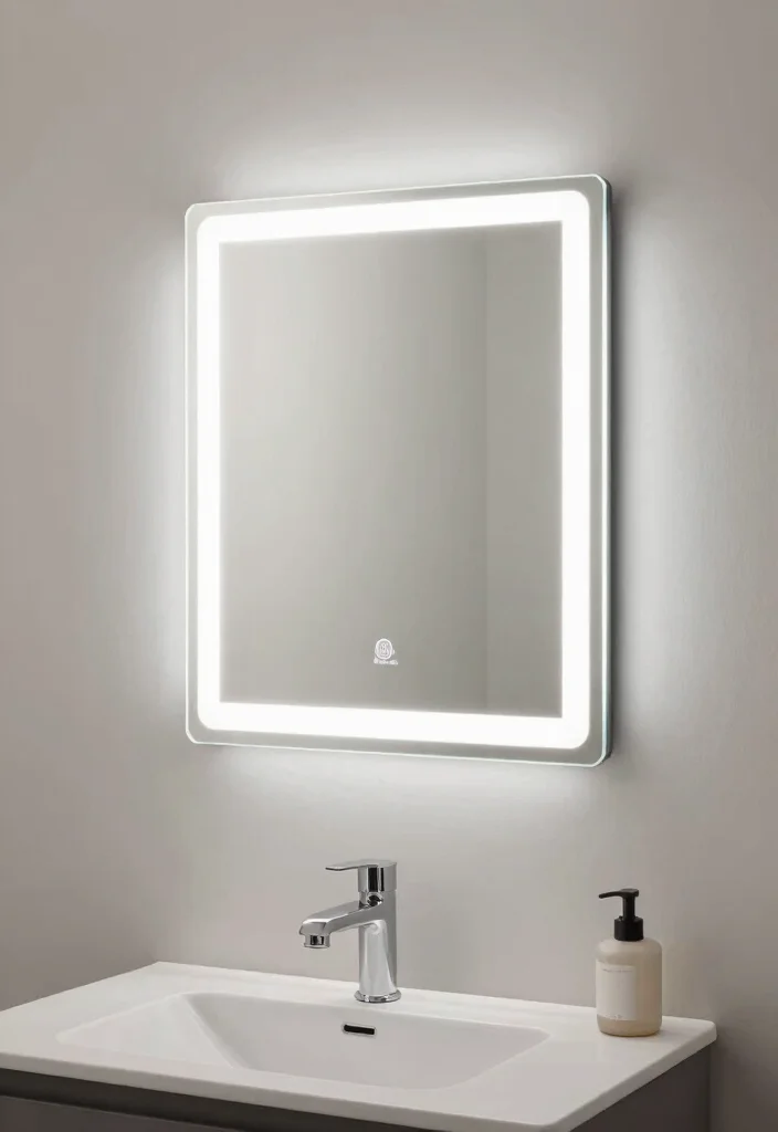 17 Light Mirror Bathroom Ideas With Modern Shine - 8. Compact LED Mirrors for Small Spaces 1