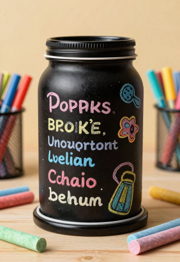 17 Pen Stand Painting Ideas With Cute DIY Designs - 10. Creative Chalkboard Stand 1