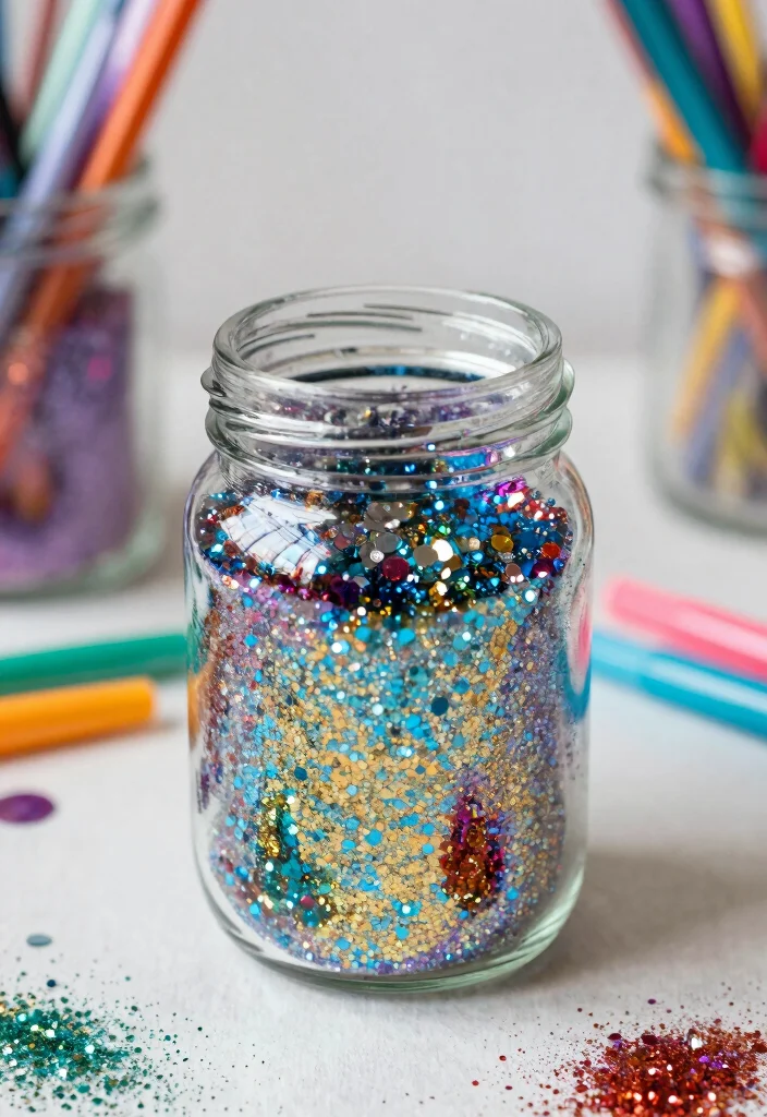 17 Pen Stand Painting Ideas With Cute DIY Designs - 11. Glitter Galore 1