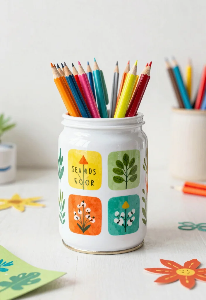 17 Pen Stand Painting Ideas With Cute DIY Designs - 16. Seasonal Changes 1