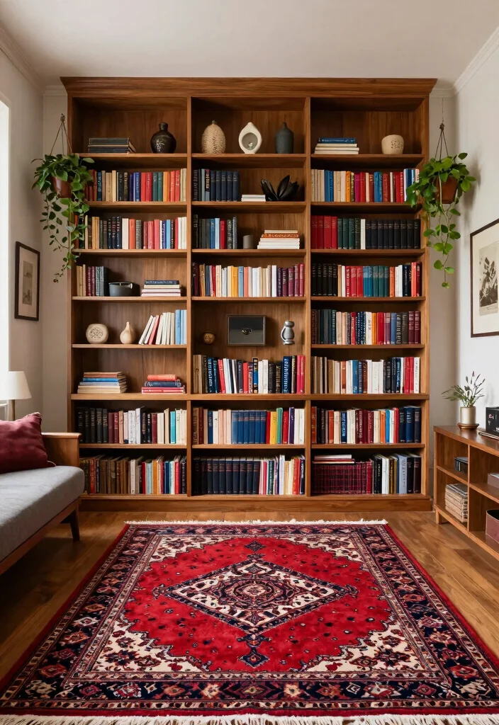 17 Red Persian Rug Bedroom Ideas With Rich Cozy Vibes - 16. Emphasizing Vertical Space 1