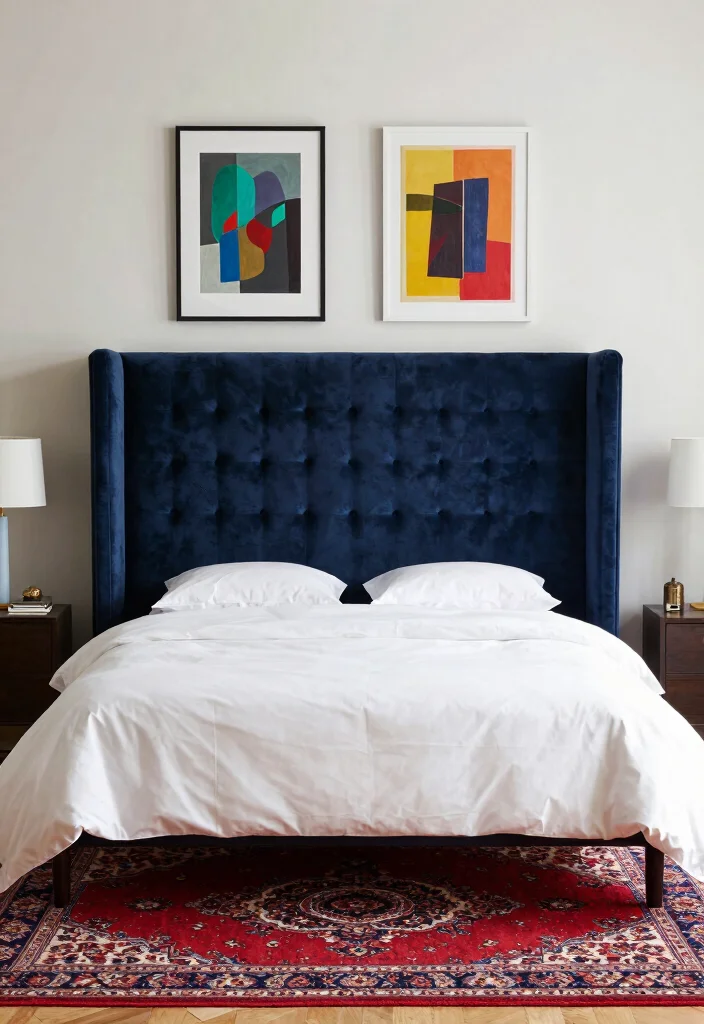 17 Red Persian Rug Bedroom Ideas With Rich Cozy Vibes - 5. Statement Headboards 1