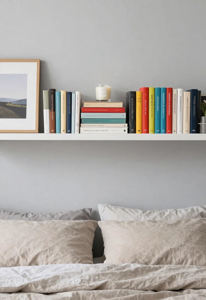 18 Bedroom Shelf Decor Above Bed Ideas That Look Styled - 3. Minimalist Book Display 1