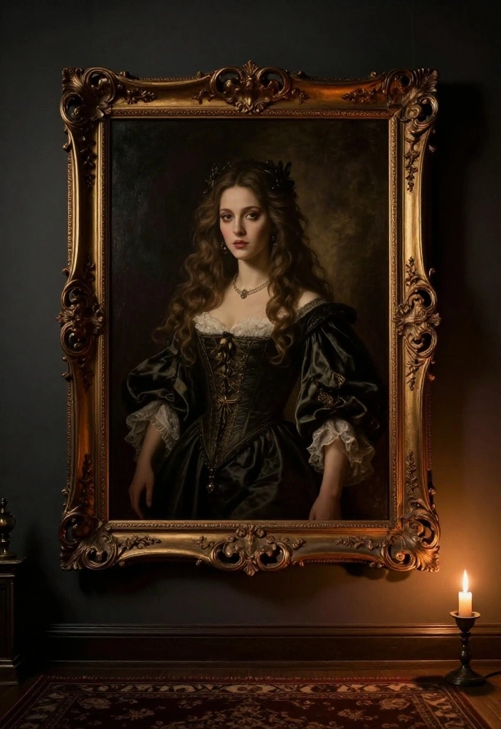 18 Dark Wall Art Ideas With Bold Moody Energy - 1. Gothic Portraiture 1