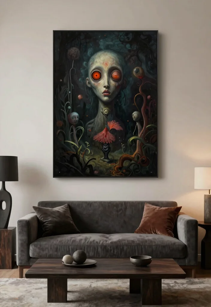 18 Dark Wall Art Ideas With Bold Moody Energy - 13. Dark Surrealism 1