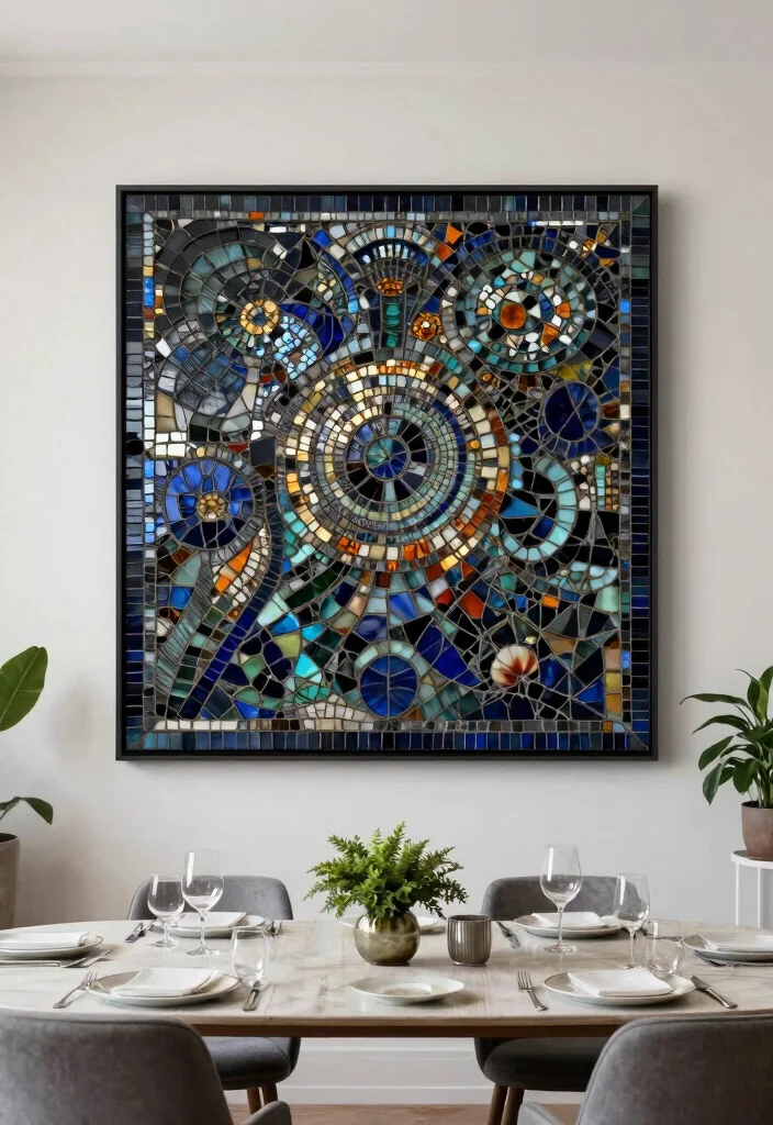 18 Dark Wall Art Ideas With Bold Moody Energy - 15. Dark Mosaic Art 1