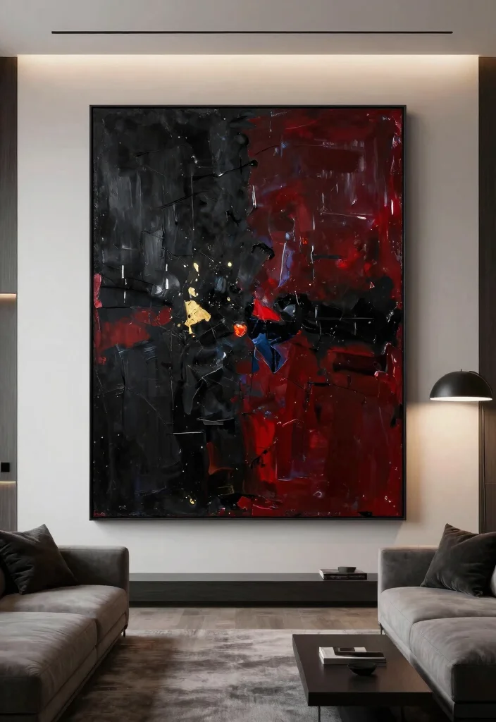 18 Dark Wall Art Ideas With Bold Moody Energy - 2. Dark Abstract Art 1