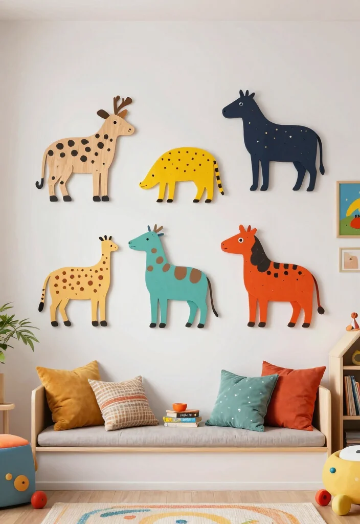 18 Large Wood Wall Art Ideas With Natural Statement Style - 16. Whimsical Animal Silhouettes 1