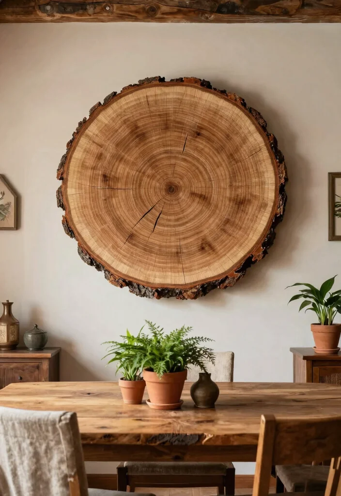 18 Large Wood Wall Art Ideas With Natural Statement Style - 2. Rustic Tree Slice 1