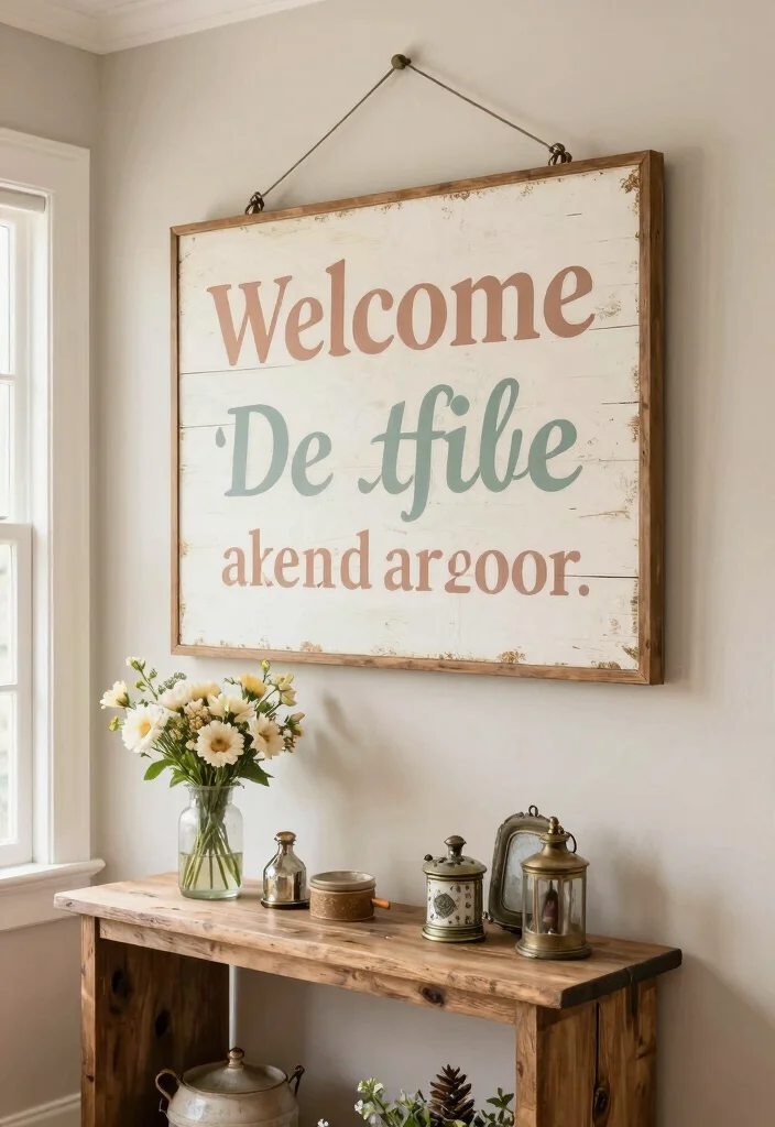 18 Large Wood Wall Art Ideas With Natural Statement Style - 5. Vintage-Inspired Signs 1