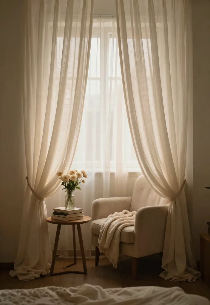 18 Sheer Curtains Bedroom Ideas With Soft Natural Light - 18. Cozy Nooks with Sheer Drapes 1
