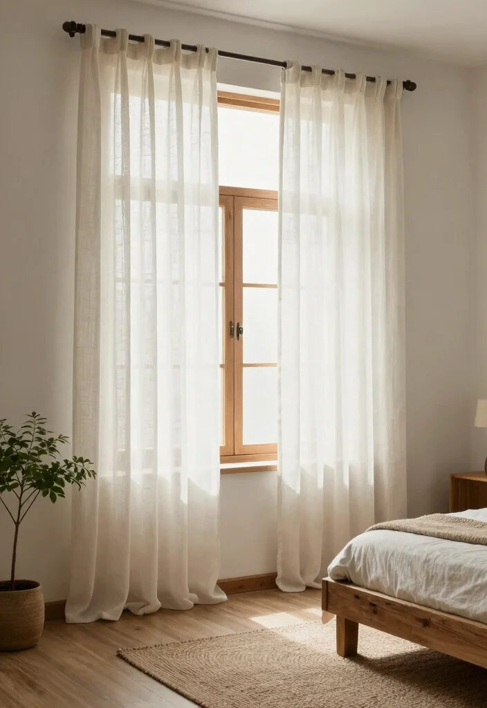 18 Sheer Curtains Bedroom Ideas With Soft Natural Light - 5. Eco-Friendly Fabrics for a Sustainable Choice 1