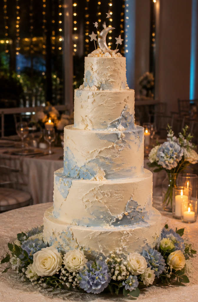 Buttercream Cake Designs: A Complete Recipe and Decoration Guide 6 A wedding cake decorated with soft colors and fresh flowers.