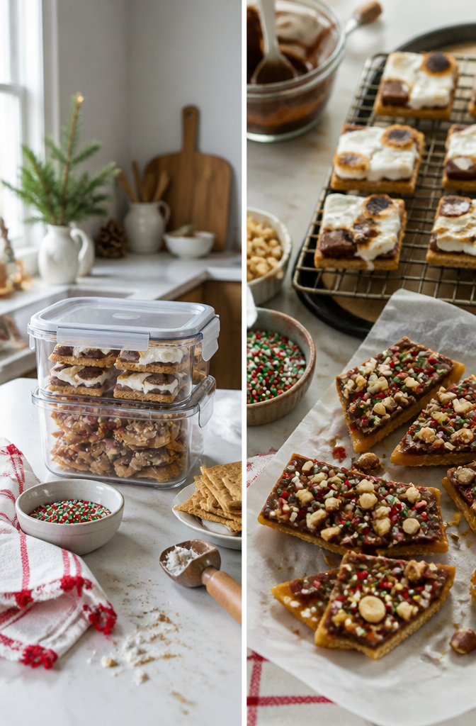 Christmas Treats with Graham Crackers: Crack, Bark, Toffee, Bars and S'mores 10 A guide on how to store graham cracker treats for optimal freshness.