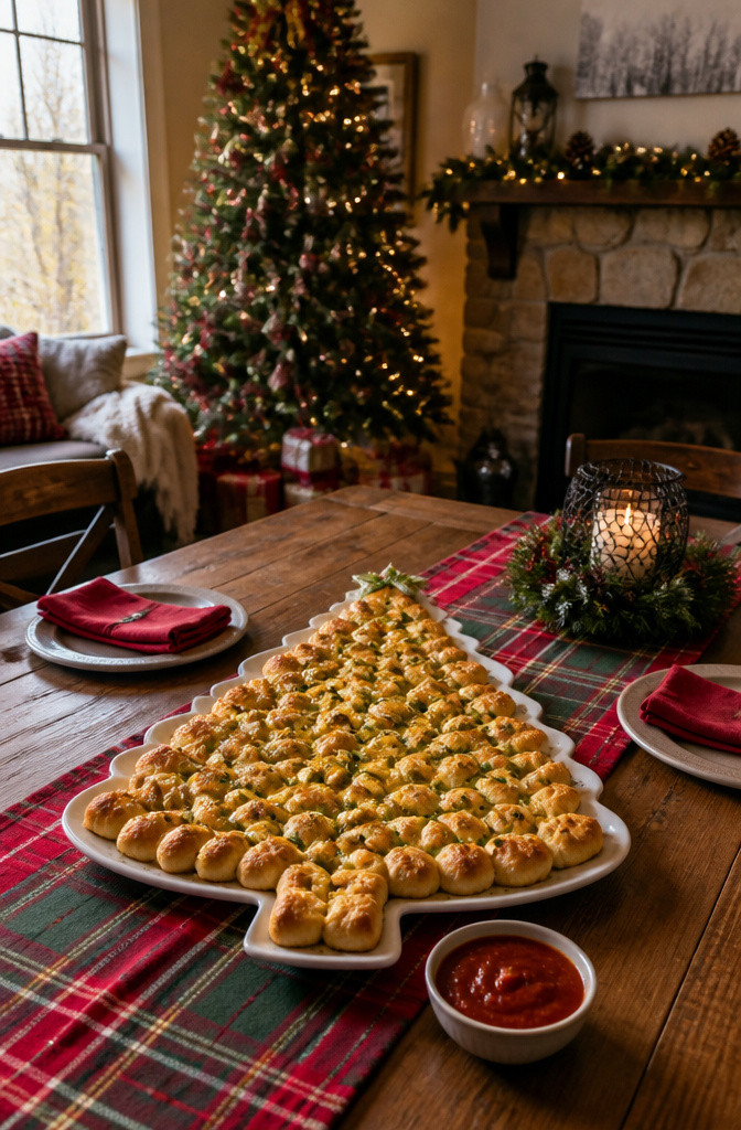 Christmas Tree Cheese: Six Ways to Build, Shape, and Serve 7 A pull-apart bread tree formed from crescent roll dough.