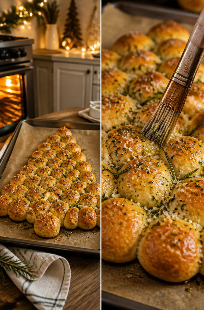 Christmas Tree Cheese: Six Ways to Build, Shape, and Serve 3 A pull-apart cheese tree with mozzarella and baked dough balls.