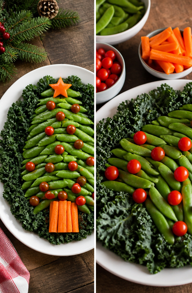 Christmas Veggie Platter Designs for Your Holiday Table 15 Freshly cut vegetables arranged on a platter for serving.