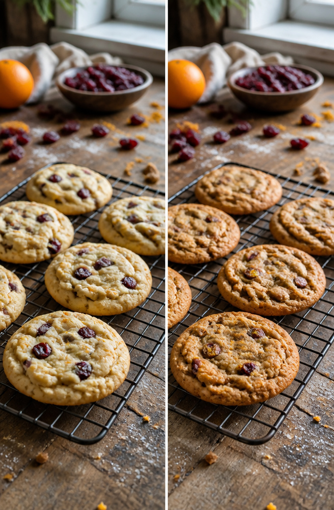 Cranberry Orange Cookies with Soft, Chewy Centers 4 A close-up of cranberry orange cookies showing their soft, chewy texture.