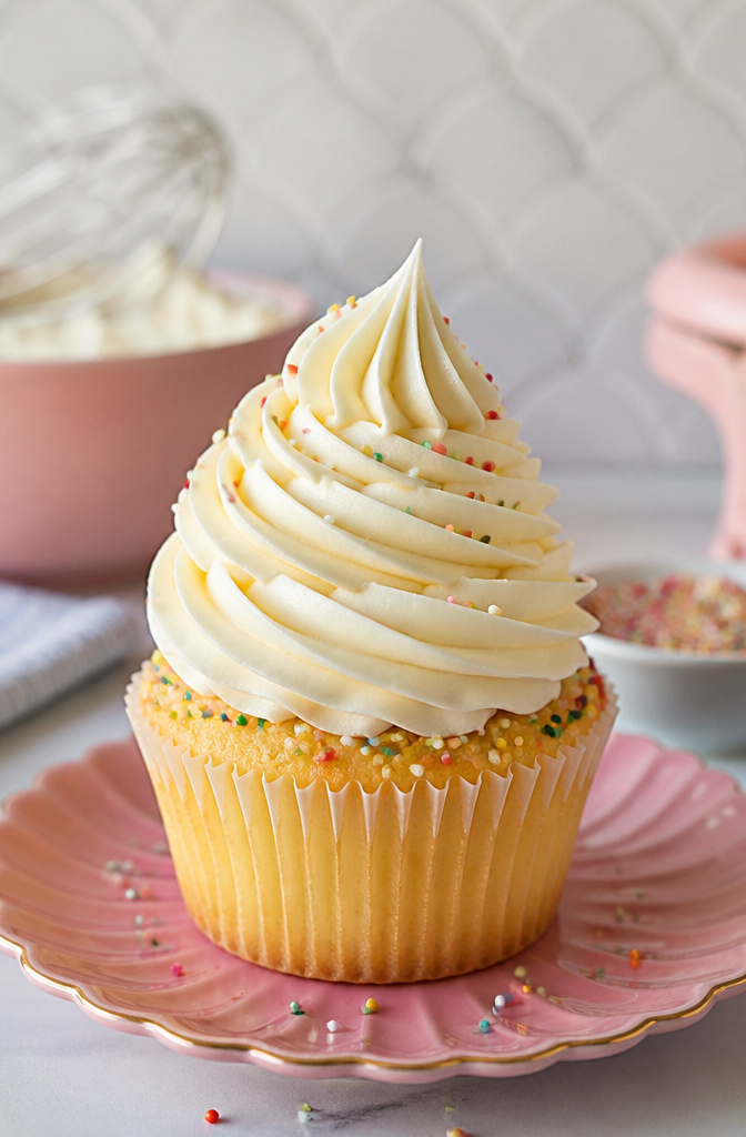 The Wilton 1M open star piping tip used for frosting cupcakes.