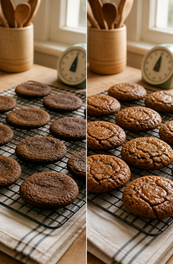 Gingerbread Cookies with Molasses 8 A photo showing gingerbread cookies baking in the oven.