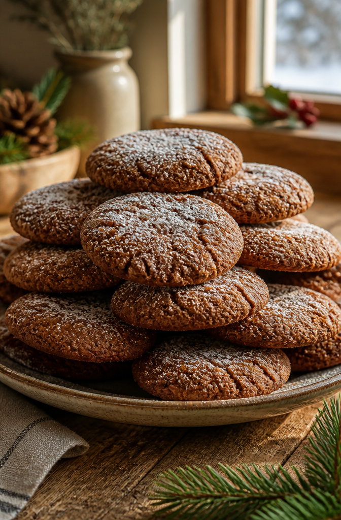 Gingerbread Cookies with Molasses 2 A photograph of gingerbread cookies with a close-up view.