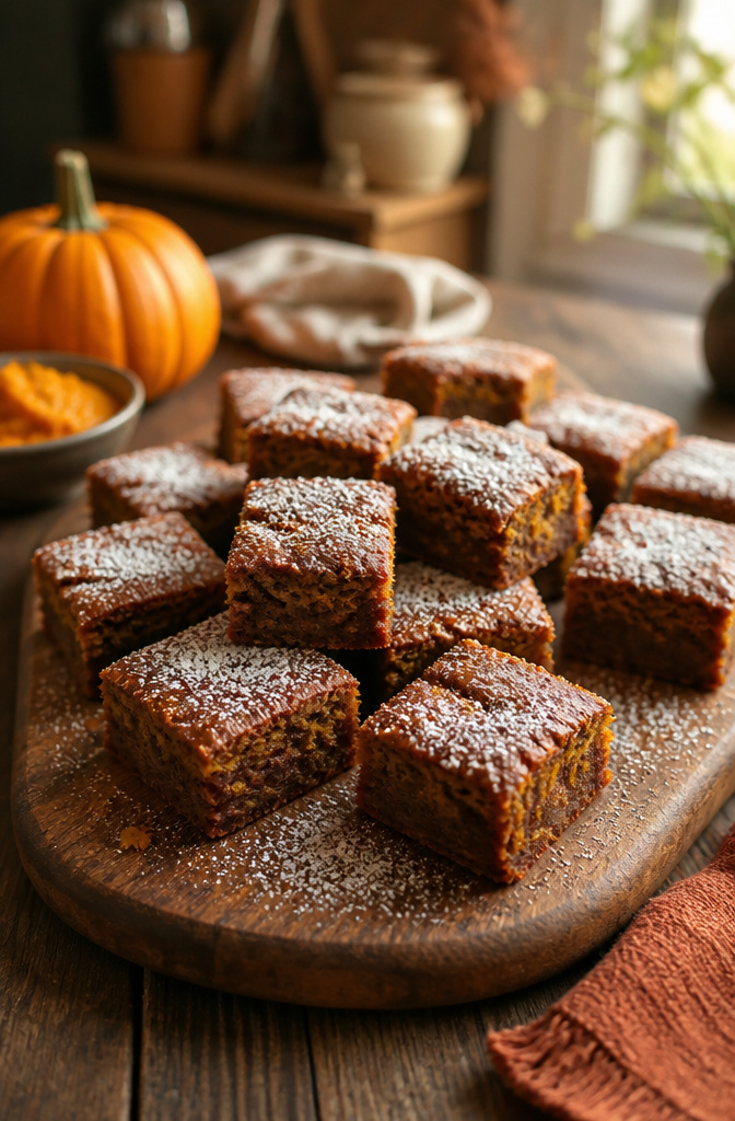 15 Gluten-Free Halloween Snacks for Parties and School Treats 13 Brownie bites made with pumpkin puree displayed in a muffin tin.