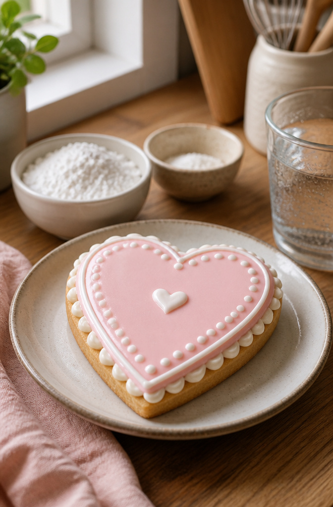 Royal Icing Recipe for Cookie Decorating 2 A bowl of royal icing made from meringue powder and powdered sugar.