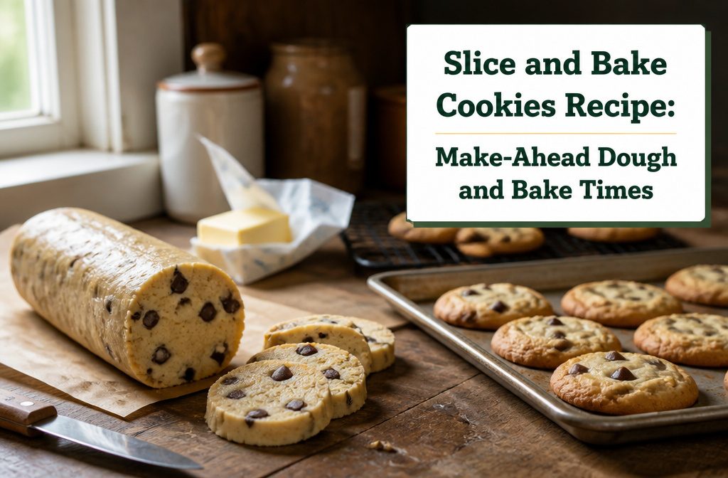 Round slice-and-bake cookies with chocolate chips arranged on a serving plate